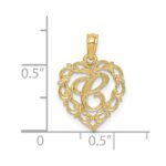 14KY Heart Script Letter C Initial Charm - Image 3
