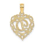 14KY Heart Script Letter D Initial Charm - Image 4