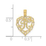 14KY Heart Script Letter K Initial Charm - Image 3