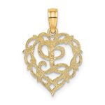 14KY Heart Script Letter L Initial Charm - Image 4