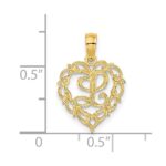 14KY Heart Script Letter L Initial Charm - Image 3