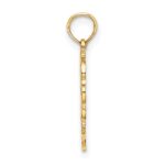 14KY Heart Script Letter M Initial Charm - Image 2