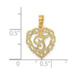 14KY Heart Script Letter T Initial Charm - Image 3