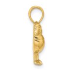 14K 2-D Polished and Textured Puffin Bird Charm - Image 2
