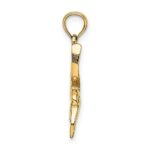 14K Textured Hummingbird Flying Charm - Image 2