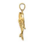14K 2-D Elephant Head with Twisted Trunk Charm - Image 2