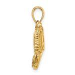 14K 2-D Elephant Running with Raised Trunk Charm - Image 2