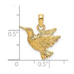 14K Textured Hummingbird Charm - Image 3