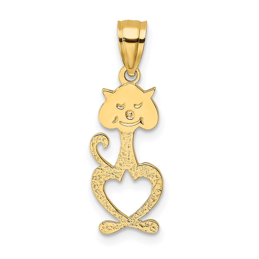 K6499.jpg 14K Cut-Out Textured Cat Charm - Image 1