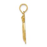 14K 2-D Polished and Textured Penguin Charm - Image 2