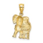 14K 2-D Elephant with Raised Trunk Charm - Image 4