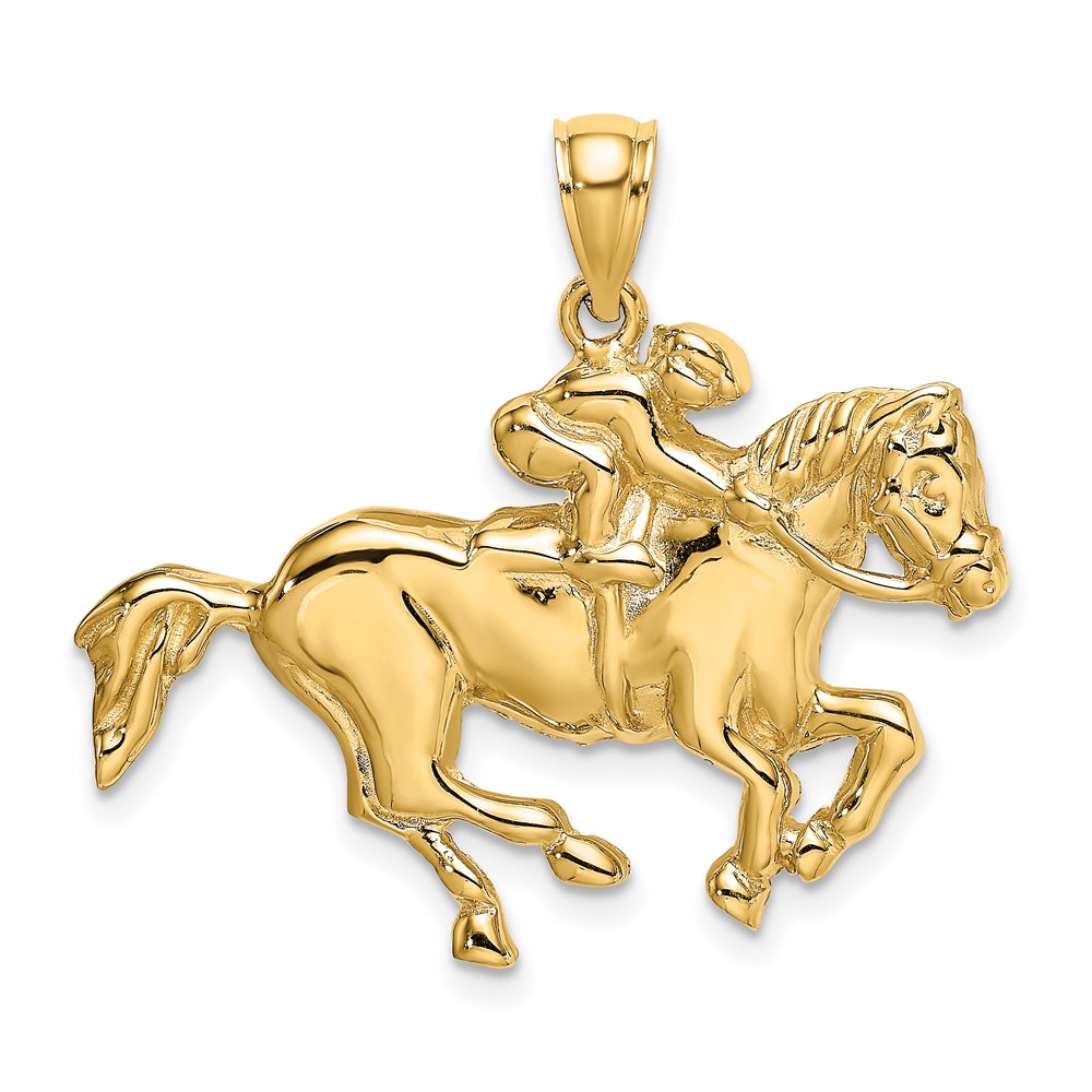 K6541.jpg 14K Jockey on Horse Charm - Image 1