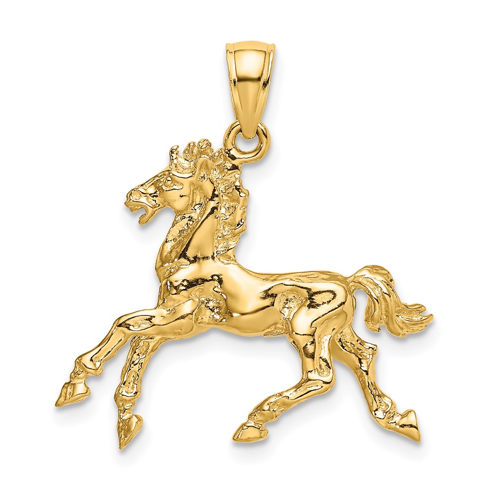 K6547.jpg 14K 3-D Horse Trotting Charm - Image 1