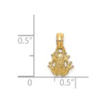 14K 2-D Textured Miniature Frog Charm - Image 4
