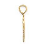 14K Angel Holding a Star on a Half Moon Charm - Image 2