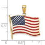 14K Enameled American Flag Charm - Image 3