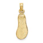 14k  3-D Green Enameled Single Flip-Flop Charm - Image 4