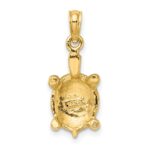 14K Green Enamel Tortoise Charm - Image 4