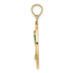 14K FLORIDA Enamel Palm Tree Circle Charm - Image 2