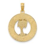14K FLORIDA Enamel Palm Tree Circle Charm - Image 4