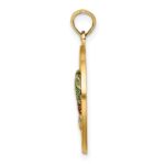 14K FLORIDA Enamel Palm Trees Circle Charm - Image 2