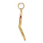 14K 3-D and Beveled with Red Enamel Masquerade Mask Pendant - Image 2