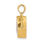 14K 3-D Red and White Enameled Bag of Popcorn Charm - Image 2
