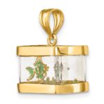 14K 3-D Moveable Enamel Fish in Aquarium Charm - Image 4
