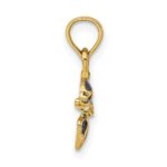 14K Blue Enamel Dolphin Charm - Image 2