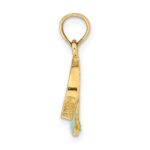 14K Aqua Enameled BEACH BUM Sun Visor Charm - Image 2