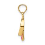 14K Fuchsia Enameled BEACH BUM Sun Visor Charm - Image 2