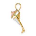 14K White Enameled Margarita Drink with Umbrella and Lime Charm - Image 2