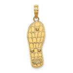 14K and White Rhodium Multi-Colored 3-D Enameled Fuchsia Flowers On Flip-Flop Charm - Image 4