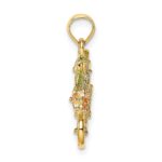 14K 3-D Multi-color Enamel Flower Cart Charm - Image 2