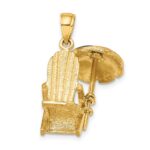 14K 3-D Rainbow Enameled Umbrella Beach Chair Charm - Image 4