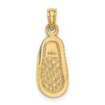 14K Yellow Enameled 3-D Baby Shoe Charm - Image 3