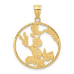 14K Enameled Hummingbirds and Flowers In Circle Charm - Image 4
