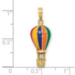 14K Enameled 3-D Hot Air Balloon Charm - Image 4