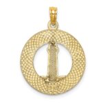 14K HILTON HEAD Enamel Lighthouse Circle Charm - Image 4