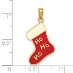 14K Enamel HO HO HO Christmas Stocking Charm - Image 3