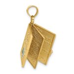 14K 3-D Moveable Enameled AN IRISH PRAYER Book with Clover Charm - Image 7