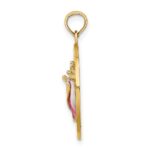 14K SARASOTA Circle with Enamel Conch Shell Charm - Image 2