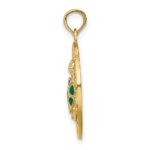 14K with Green Enamel Turtle SARASOTA Circle Charm - Image 2