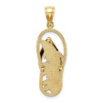 14K Blue Enameled Dolphin Flip-Flop Charm - Image 4