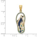 14K Blue Enameled Dolphin Flip-Flop Charm - Image 3