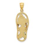14K Enamel Red Hibiscus Flower Flip-Flop Charm - Image 4