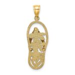 14K Multi Color Enamel Flower Flip-Flop Charm - Image 4