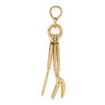 14K 3-D Black Enameled Knife, Fork, Spoon Moveable Charm - Image 2