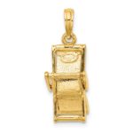 14K 3-D Multi-Color Enameled Beach Lounge with Moveable Support Chair Charm - Image 4