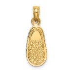 14k Blue Enameled 3-D Baby Shoe with Bow Pendant - Image 4